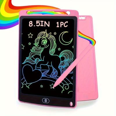 TEMU Kids Lcd Writing Tablet, 8.5 Inch Doodle Drawing Tablet, One-touch Erase, Reusable Colorful Drawing Tablet For Girls And Boys 3-6 Years, Surprise Holiday Gift, Birthday Gift