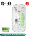 Mouse Bluetooth Mouse wireless 2.4G Mouse trasparente dual-mode Mouse silenzioso 1600 DPI Mouse ricaricabile per PC portatile MacBook