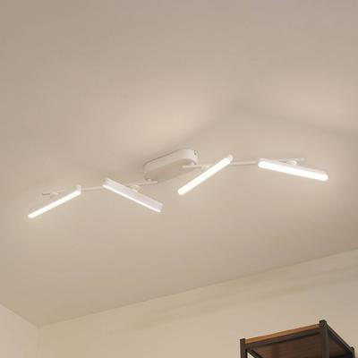 Lindby LED-Strahler Eldrin, weiß, 4-flg., Lichtleiste Eldrin Lindby, dimmbar, weiß / opal, für Wohn- / Esszimmer, Metall, Modern, LED Deckenlampe Image