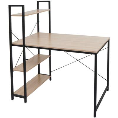HHG - neuwertig] Schreibtisch mit Regal 669, Laptoptisch Bürotisch Arbeitstisch, 100x60cm Metall Image