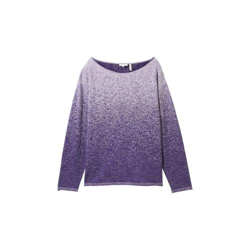 TOM TAILOR Damen Strickpullover mit Farbverlauf, lila, Farbverlauf / Dip-Dye, Gr. XXL