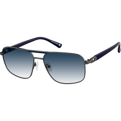 Zenni Aviator Rx Sunglasses Gray Mixed Full Rim Frame