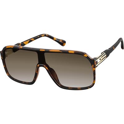 Zenni Men's Vintage Oval Sunglasses Tortoiseshell Mixed Full Rim Frame