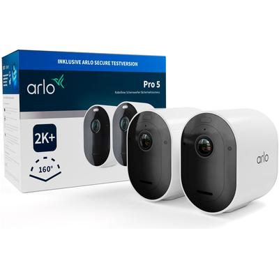 ARLO Überwachungskamera "Pro5 2K Security Camera 2er Set", schwarz-weiß (schwarz, weiß), B:5,2cm H:8,9cm T:7,84cm, Überwachungskameras