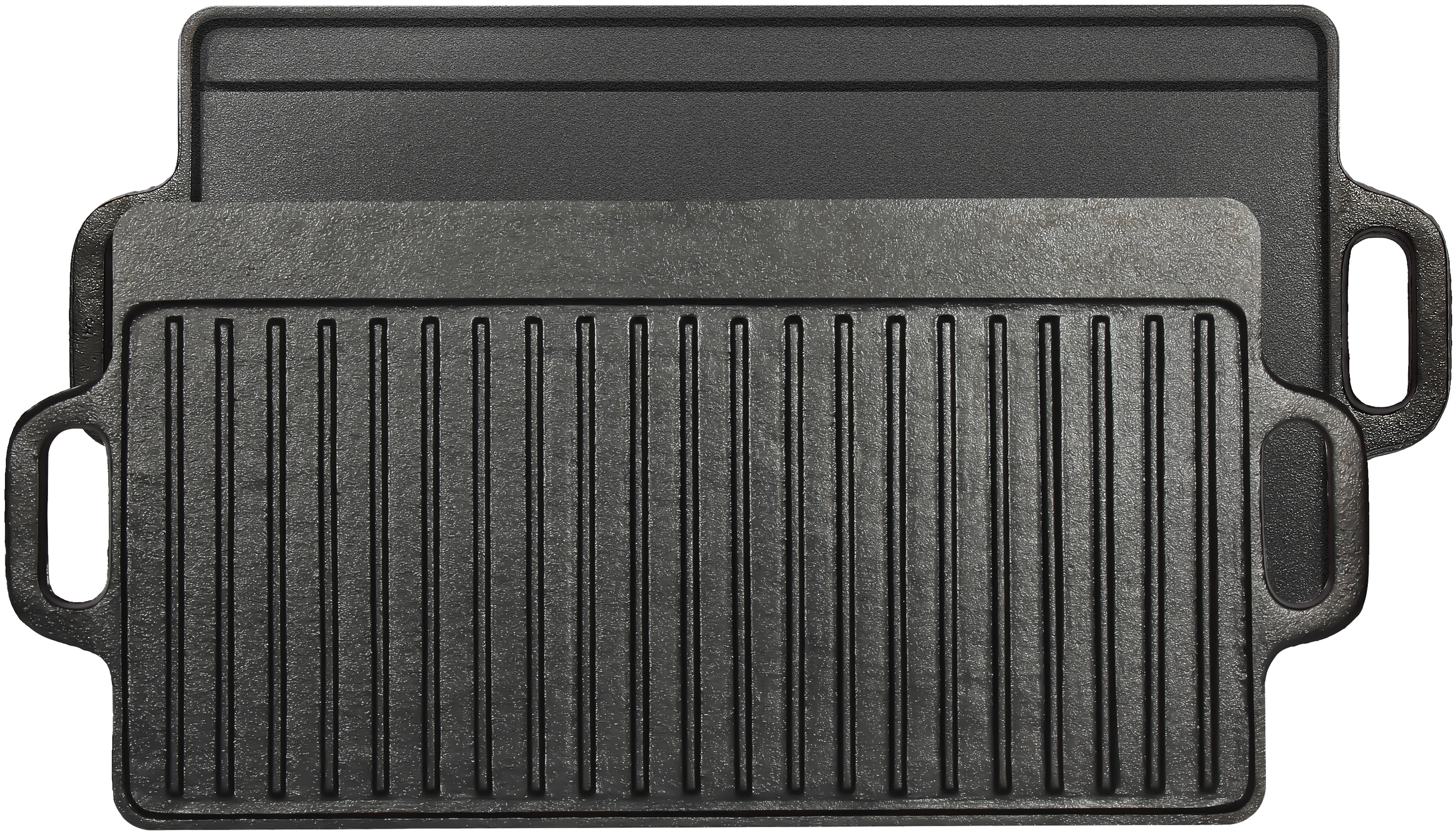 Grillplatte EL FUEGO "El Fuego", schwarz, B:50,5cm H:1,4cm L:23,5cm, Gusseisen, Grillroste, aus Gusseisen, doppelseitig nutzbar: Grillplatte/ Garplatte