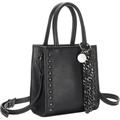 Handtasche VIVANCE "Minibag", Damen, Gr. B/H/T: 16cm x 17cm x 9cm, schwarz, Lederimitat, unifarben, Taschen, mit Nietendetails, Schultertasche, Henkeltasche, Crossbody Bag VEGAN