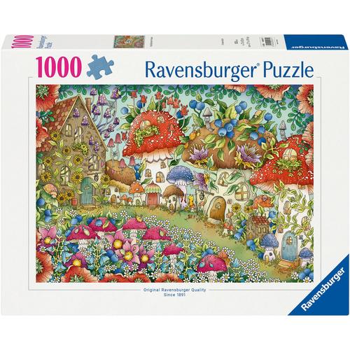 Puzzle RAVENSBURGER ""Niedliche Pilzhäuschen in der Blumenwiese"" Puzzles bunt Kinder Made in Germany; FSC - schützt Wald weltweit