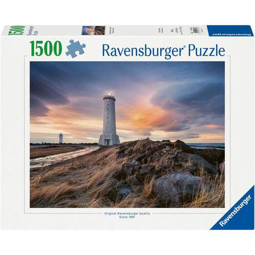 Puzzle RAVENSBURGER ""Magische Stimmung über dem Leuchtturm von Akranes, Island"" Puzzles bunt Kinder Made in Germany; FSC - schützt Wald weltweit