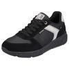 Sneaker RIEKER EVOLUTION, Herren, Gr. 43, schwarz (schwarz, grau), Leder, Textil, sportlich, Schuhe, Freizeitschuh, Halbschuh, Schnürschuh mit gepolstertem Schaftrand
