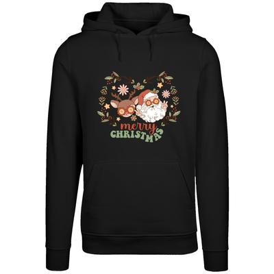 Kapuzenpullover F4NT4STIC "Christmas Hippie Santa And Reindeer", Damen, Gr. XXL, schwarz, Obermaterial: 65% Baumwolle, 35% Polyester, casual, relaxed fit, Langarm, Pullover, Premium Qualität Image