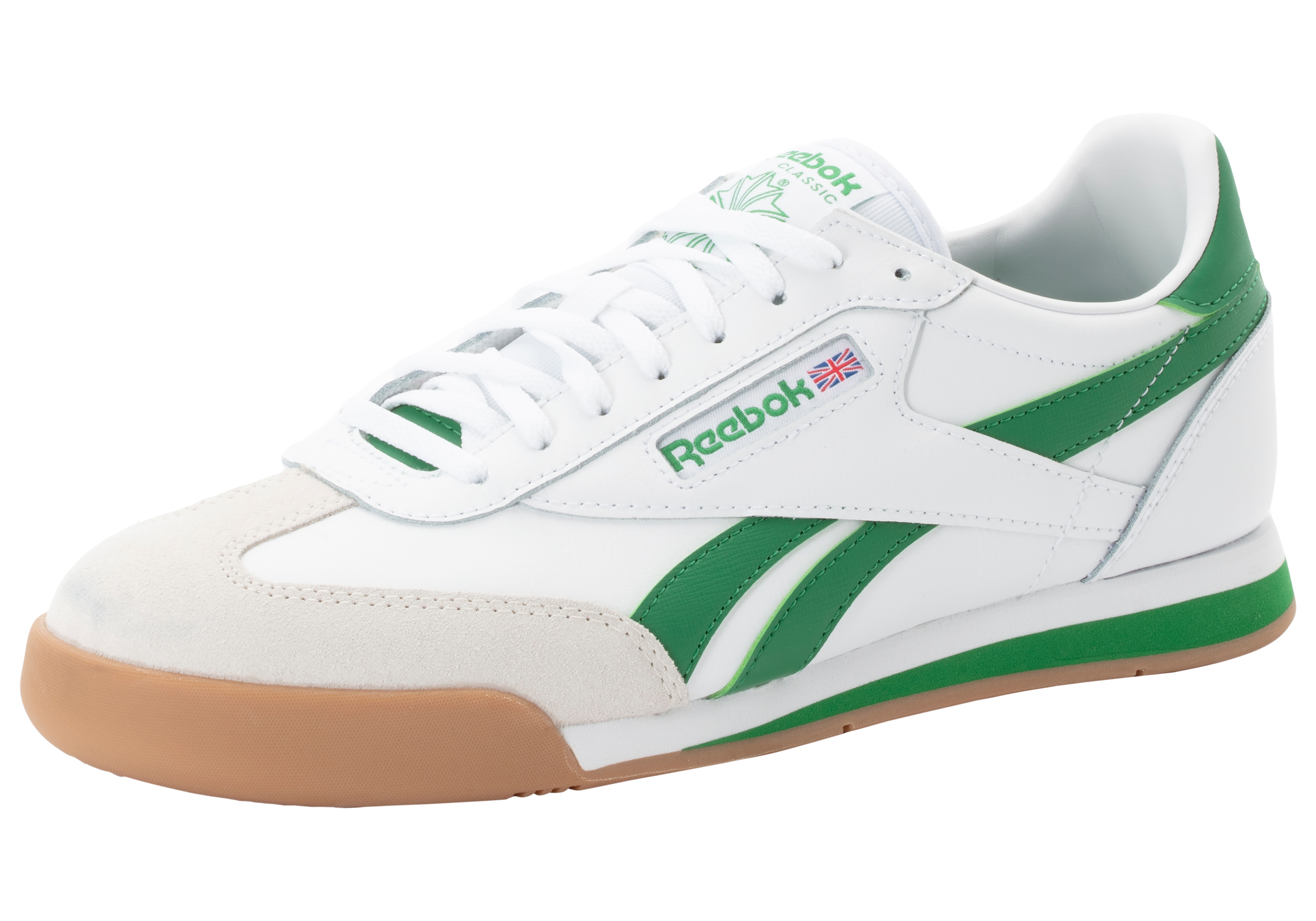 Sneaker REEBOK CLASSIC "CAMPIO XT", Herren, Gr. 36,5, grün (ftwrweiß, glengrün, rubbergum04), Leder, Synthetik, Schuhe Sneaker