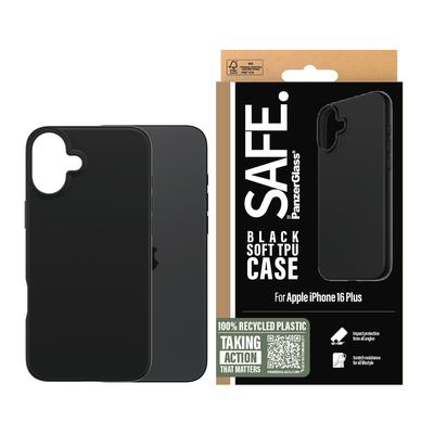 SAFE BY PANZERGLASS Handyhülle "Soft TPU Case für Apple iPhone 16 Plus", schwarz, B:11cm H:1,8cm T:19,5cm, Hüllen, Backcover, Schutzhülle, Handyschutzhülle, Case, Schutzcase, stoßfest Image