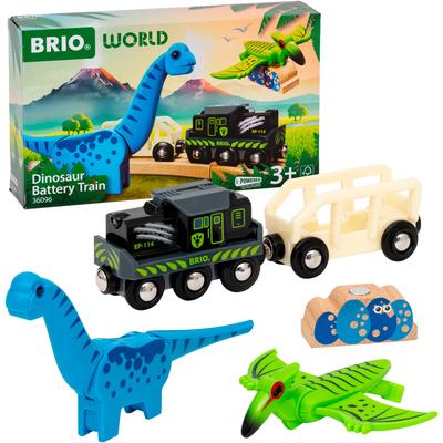 Spielzeug-Eisenbahn BRIO "BRIO WORLD, Dinosaurier Batteriezug" Spielzeugfahrzeuge bunt Kinder FSC - schützt Wald weltweit