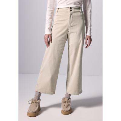 Boyfriend-Hose STREET ONE STUDIO, Damen, Gr. 42, Länge 28, beige (pebble beige), Stoff, 100% Polyester, unifarben, casual, comfort fit knöchelfrei, Hosen, High Waist Image