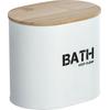 Badorganizer WENKO "Gara", bunt (weiß, braun, schwarz), B:14,5cm H:13,5cm T:10,5cm, Stahl, Bambus, Aufbewahrungsboxen, mit Deckel