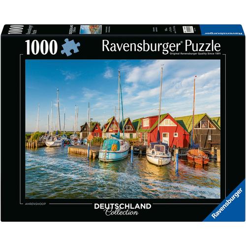 Puzzle RAVENSBURGER ""Romantische Hafenwelt von Ahrenshoop"" Puzzles bunt Kinder Made in Germany; FSC - schützt Wald weltweit