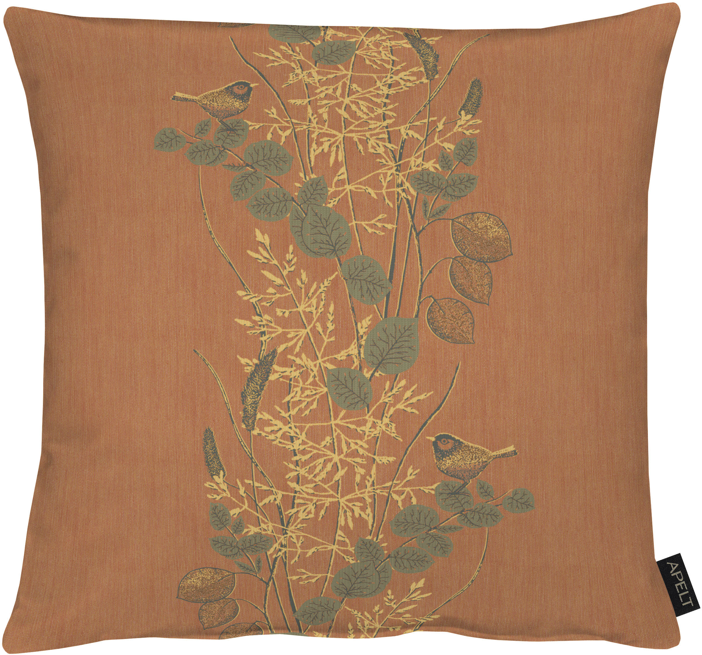 Dekokissen APELT "5250" Gr. 1, grün (grün, orange, gemustert), B:49cm L:49cm, Polyester, Viskose, Dekokissen_Sitzkissen_Kissenhüllen, aus Jacquard-Gewebe, Kissenhülle ohne Füllung, 1 Stück Image
