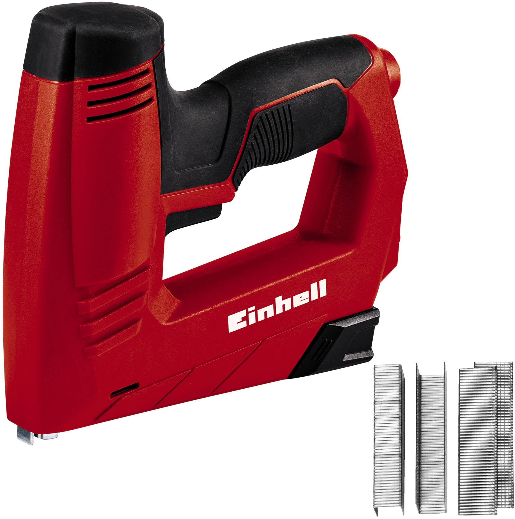 Elektro-Tacker EINHELL "TC-EN 20 E", rot, B:5,6cm H:17,6cm L:20,3cm, Gummi, Kunststoff, Metall, Tacker, inkl. 1.000 Klammern und 500 Nägel