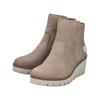 Keilstiefelette RIEKER, Damen, Gr. 39, beige, Nubuklederimitat, unifarben, feminin, Schuhe, Keilboots, Plateau-Stiefelette mit Innenreißverschluss, schmale Form
