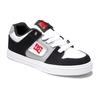 Sneaker DC SHOES "Pure", Kinder, Gr. 4(35), schwarz-weiß (weiß, schwarz, rot), Obermaterial: Leder / Futter: Textil / Außensohle: Gummi, Schuhe