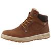 Winterboots TOM TAILOR, Herren, Gr. 44, braun, Lederimitat, Textil, unifarben mit Farbeinsatz, casual, Schuhe, Plateau, Schnürboots, High Top-Sneaker mit Innenreißverschluss