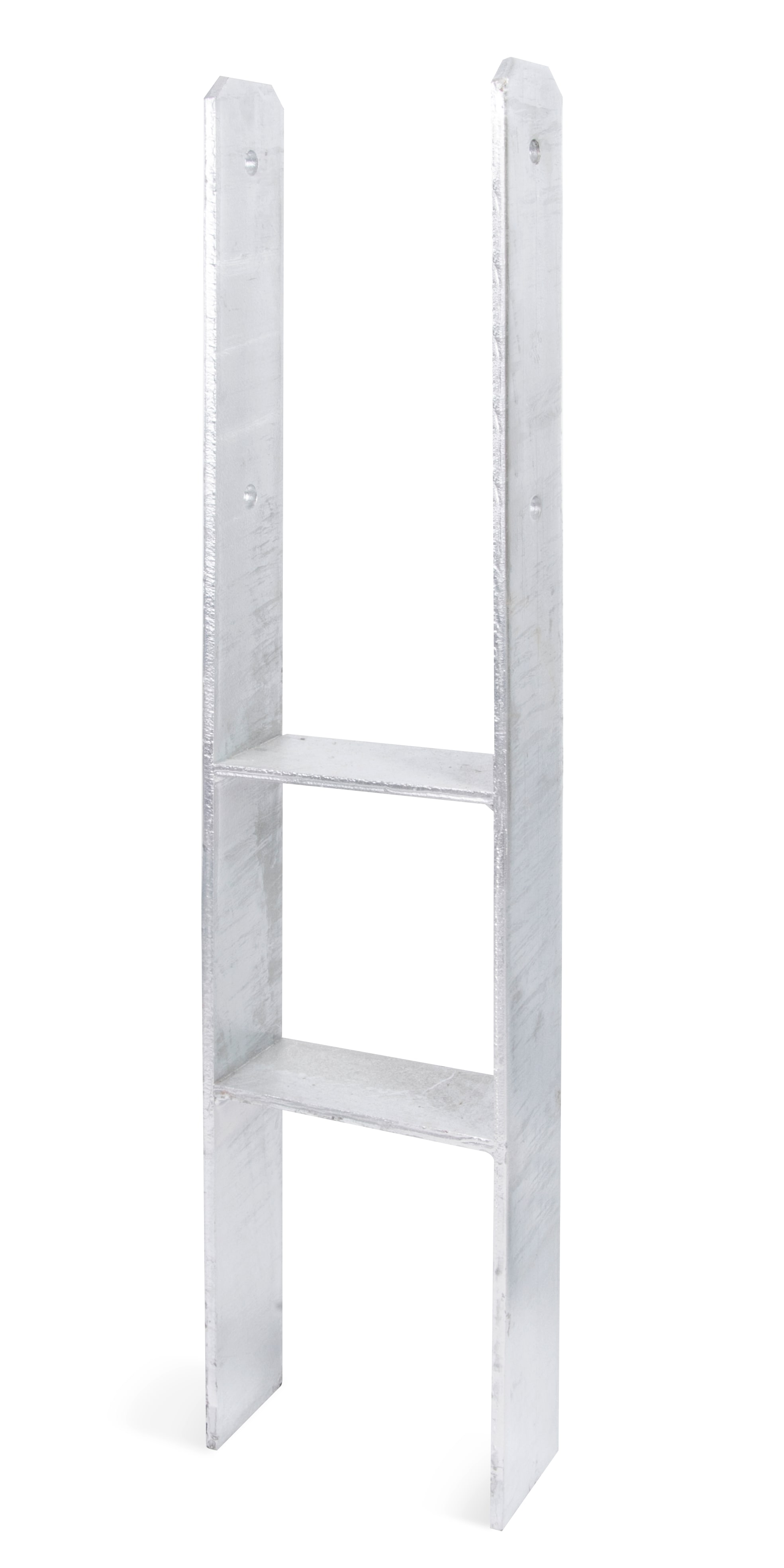 H-Pfostenanker ALBERTS, silber (silberfarben), B:16,1cm, Stahl, Bodenanker, Materialstärke 8 mm, lichte Breite 161 mm, Höhe 800 mm