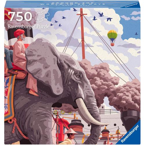 Puzzle RAVENSBURGER ""Around the world in 80 days"" Puzzles bunt Kinder Made in Germany; FSC - schützt Wald weltweit