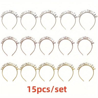 TEMU 15pcs New Headbands Set, Electroplate New Accessories For Families ,