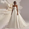 LORIE abiti da sposa eleganti abiti da sposa senza spalline in raso abiti da festa da sposa da spiaggia semplici abiti da sposa vestidos de novia