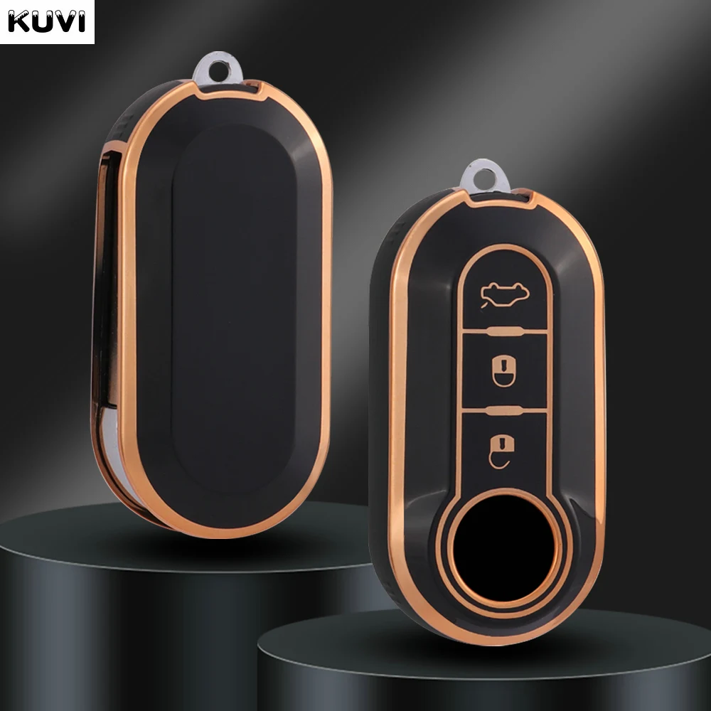 Kuvi – coque de protection pour clé de voiture en TPU, pour Fiat 500 Panda Punto Bravo Doblo Peugeot Boxer citroën relais Fiat Ducato Lancia Musa