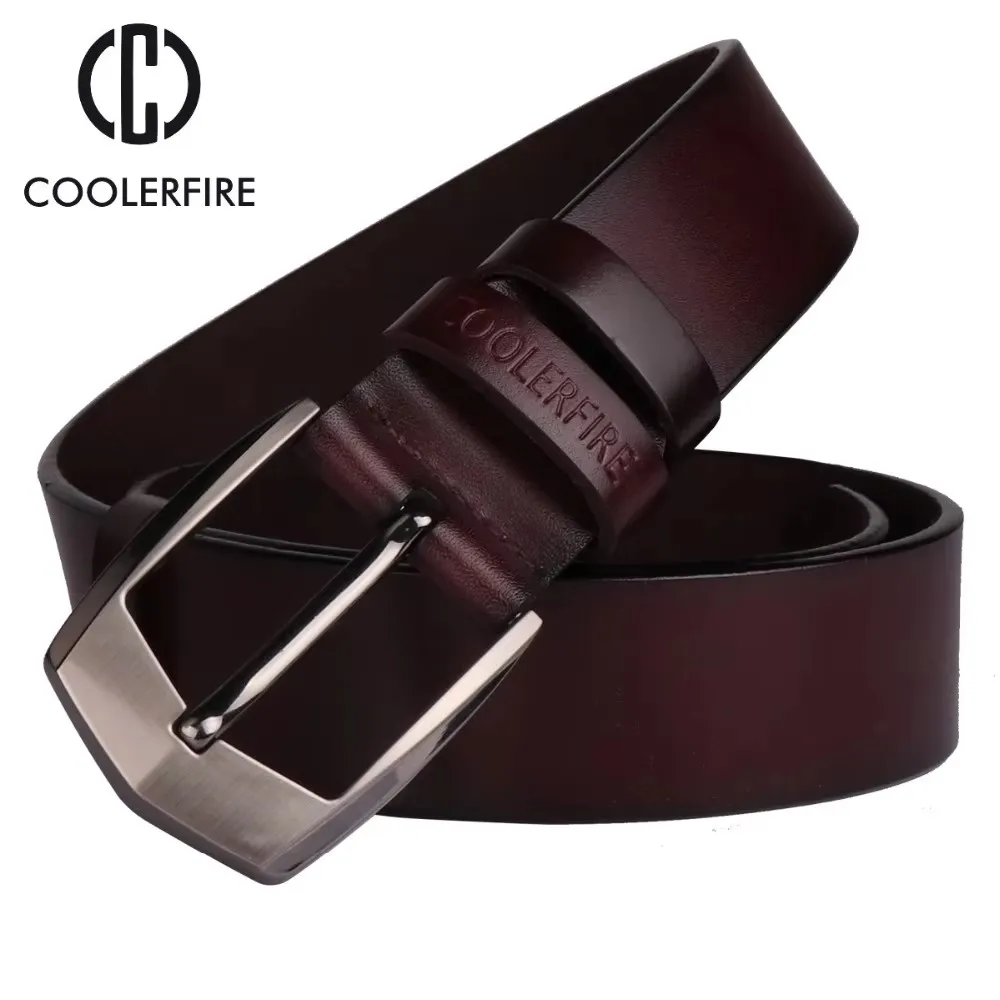 Neue Coolerfire Männer Hohe Qualität Echtes Leder Gürtel Luxus Designer Gürtel Männer Rindsleder Mode Strap Männlichen Jeans Für Mann Cowboy Image