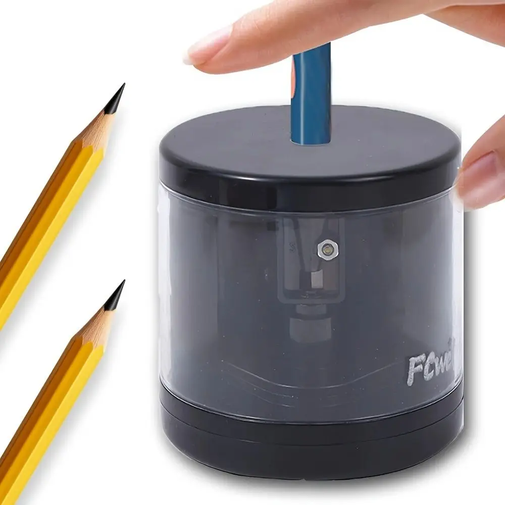 1pc neuer elektrischer Bleistift spitzer, automatischer Bleistift spitzer aus Kunststoff, ausgestattet mit 2 aa Batterien zur Verwendung (ohne Batterien) Image