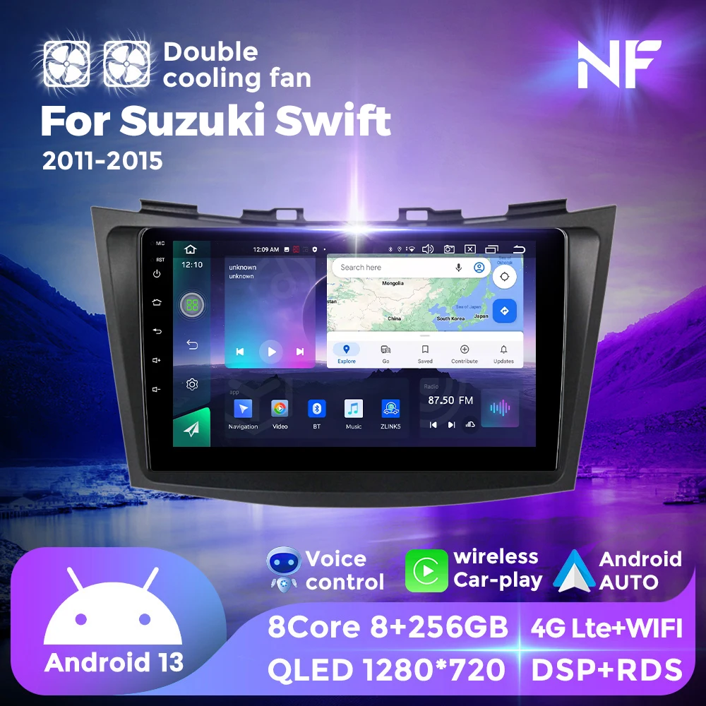 Navifly 2 din Autoradio ai Voice Multimedia Player 2k Bildschirm Stereo Navigation Head Unit Car-Play für Suzuki Swift 4 2011-2017 auto intelligentes system autoradio car acesssories gps tracker auto Image
