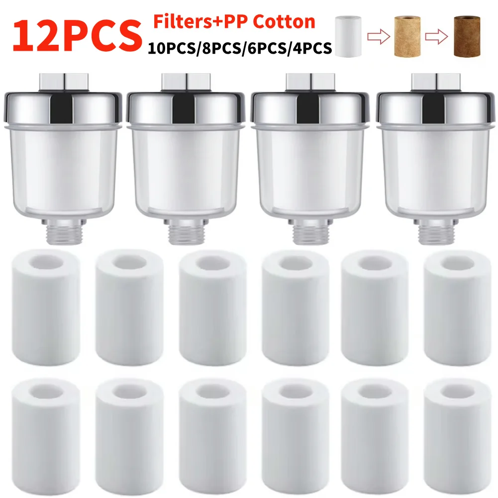 Filtre de bain avec système de Filtration de salle de bains en coton 8-2 PP, Kit de purificateur de sortie d'eau, filtre de robinet universel pour cuisine et salle de bains