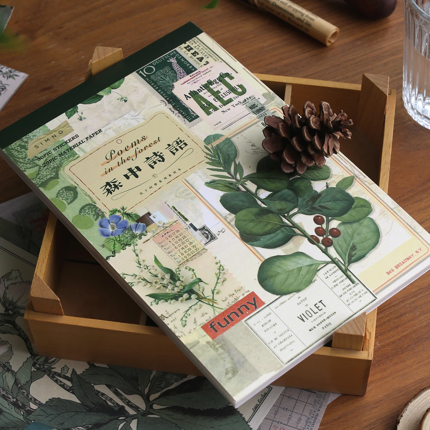 Jianqi 50 stücke Material Papier Aufkleber setzt DIY Scrap booking Junk Journal handgemachte Planer Collage Material Handwerk Lieferungen Image