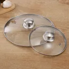 Couvercle de casserole en verre trempé, couvercle de casserole à bords en acier inoxydable, couvercle rond incassable en verre de Chef pour poêle de cuisine domestique polyvalente