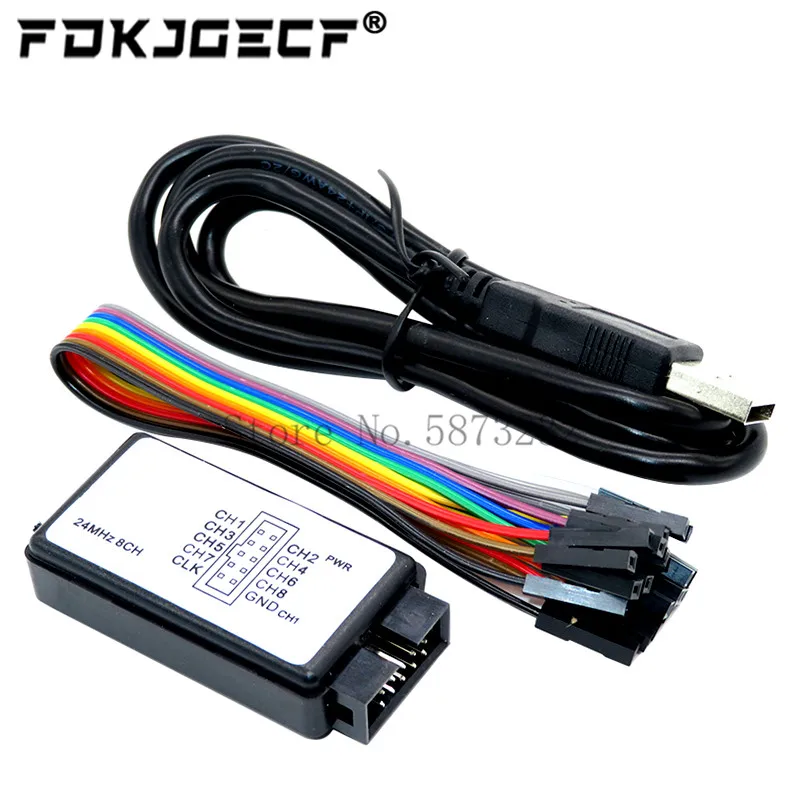 USB-Logik analysator 24MHz 8 Kanal 24 Sekunden Logik analysator Debugger für Arm Fpga Logik analysator Logik 24m 8ch Image
