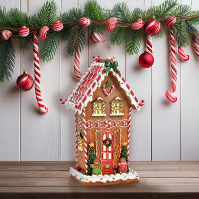 Lebkuchenhaus mit LED-Beleuchtung 31 cm hoch Image