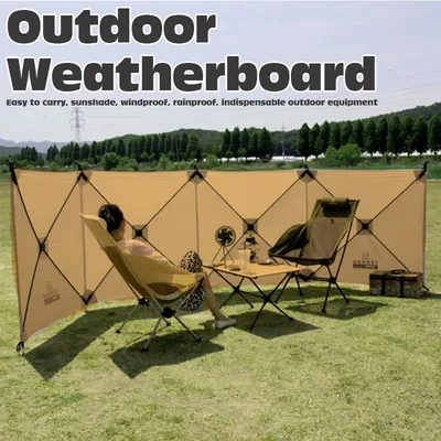 Folding Windproof Shield Camping Sunshade Folding Outdoor Camping Windscreen Wall Large Area Tent Windshield Camping Equipment