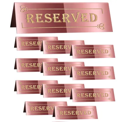 12pcs pink gold reserved seat sign, reserved seat sign, acrylic guest reservation table sign, double-sided reserved seat sign