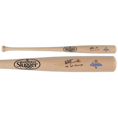 Von Will Smith signierter Louisville Slugger-Schläger der Los Angeles Dodgers von den World Series-Champions 2024 mit der Aufschrift „24 WS Champs“ Image