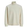 Stehkragenpullover JACK & JONES "JORSOFT KNIT HIGH NECK", Herren, Gr. L, weiß (sea salt), Strick, Obermaterial: 55% Baumwolle, 22% Polyester, 21% Polyacryl, 2% Elasthan, unifarben, modisch, lässig geschnitten, Rundhals, Langarm Rippbündchen, Pullover