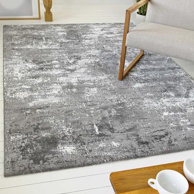 Teppich OTTO HOME "Aeliana", grau, B:120cm H:12mm L:170cm, Polyester, Teppiche, weicher Kurzflor, Hoch Tief, Skandi, Vintage, Wohnzimmer, Schlafzimmer Image