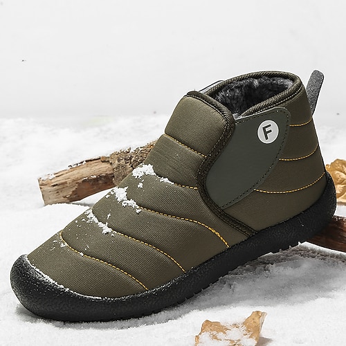 isolierte Winter-Schneestiefel für Herren – wasserdichte Schlupfstiefeletten mit Kunstfellfutter, rutschfester Sohle für Outdoor-Wanderungen und kaltes Wetter Image