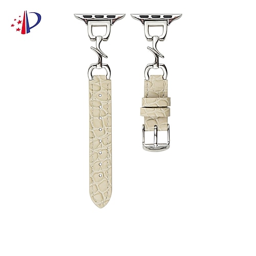 Lederverbindung Kompatibel mit Apple Watch Armband 38mm 40mm 41mm 42mm 44mm 45mm 49mm Metallverschluss Verstellbar PU - Leder Ersatzarmband für iwatch Ultra 2 Series 9 8 7 SE 6 5 4 3 2 1 Image