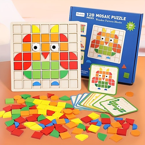 3D Mosaikpuzzles - Mehrfarbige mehrförmige Bildungsspiel Desktop Spiele Bausteine Ideal Weihnachts- und Halloween Geschenke für Kinder Weihnachtsgeschenk Image