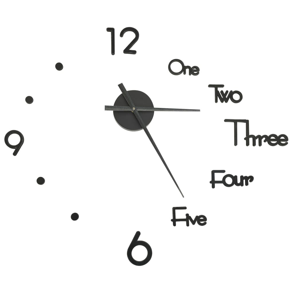 vidaXL 3D-Wanduhr Modernes Design Schwarz 100 cm XXL Image