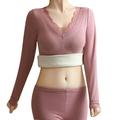 Mepaouo Thermal Shirts for Women Fleece Lined Thermal Basic Layer Long Sleeve Undershirt(Purple XL)