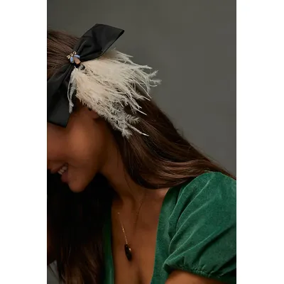 Party Crasher Satin Bow at Free People in Black