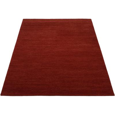 Teppich OCI DIE TEPPICHMARKE "HIMALI UNI", rot (dunkelrot), B:250cm H:5mm L:350cm, Schurwolle, Teppiche, handgeknüpft, hochwertige Wolle, fußwarm, Wohnzimmer Image